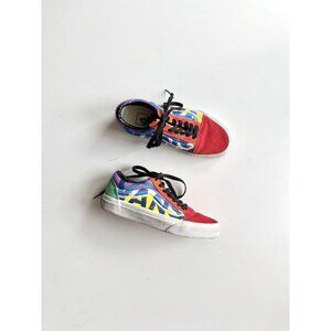 VANS Old Skool Statement Embroidered Canvas Suede Low Top Sneakers, Size 5